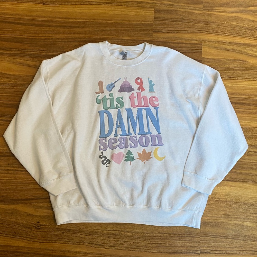 Taylor Swift “tis the damn season” eras sweater